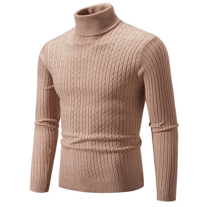 Herren nan Rollkragenpullover mit Zopfstrick und schlanker Passform Echo Archiv