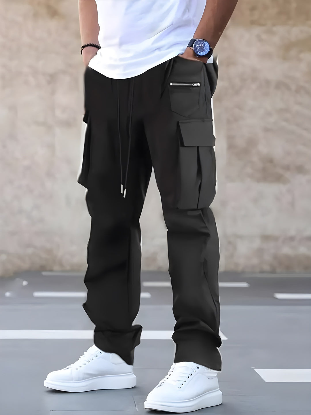 Herren Cargo-Jogginghose mit Multifachtaschen und Kordelzugbund Echo Archiv