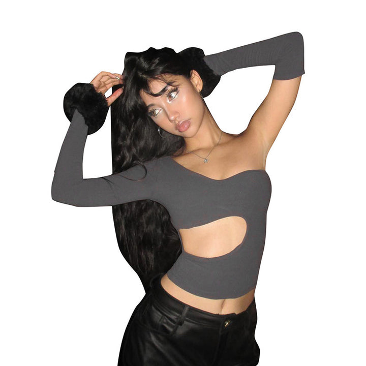 Damen asymmetrisches Langarmshirt mit Cut-out und innovativem Designs Echo Archiv