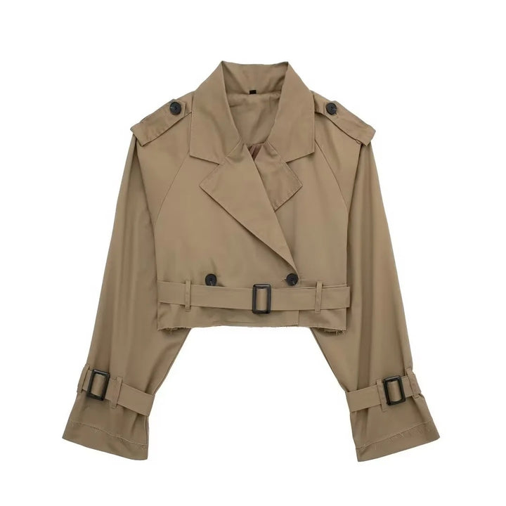 Damen Modische Kurztrenchjacke