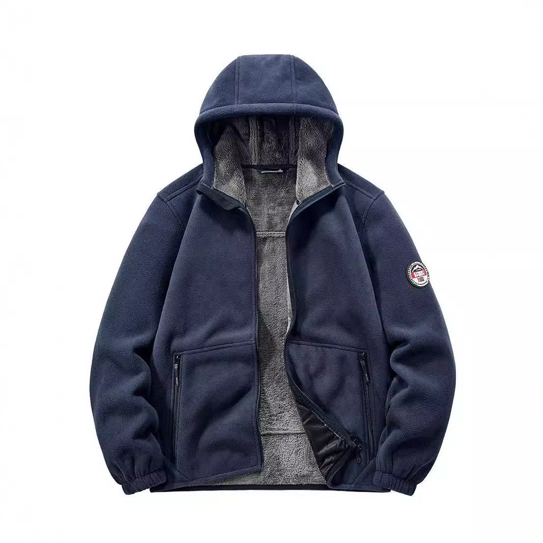 Herren Isolierte Fleece-Hoodiejacke mit Sherpa-Innenfutter und Zwei-Wege-Reißverschluss Echo Archiv