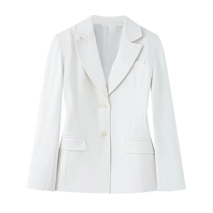 Damen nan schlanker Business-Blazer mit taillierter Schnittführung, fallendem Revers und Pattentaschen Echo Archiv