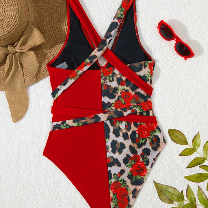 Damen Sportlicher Einteiler mit floralem und animalischem Design Echo Archiv