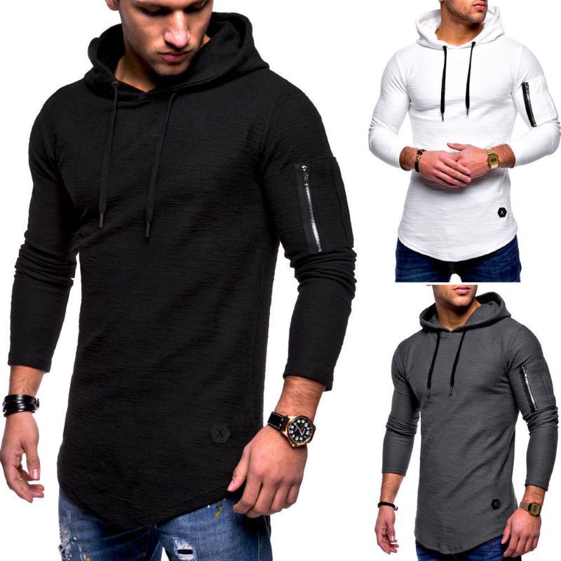 Herren langer Kapuzenpulli mit einzigartiger Struktur Echoarchiv