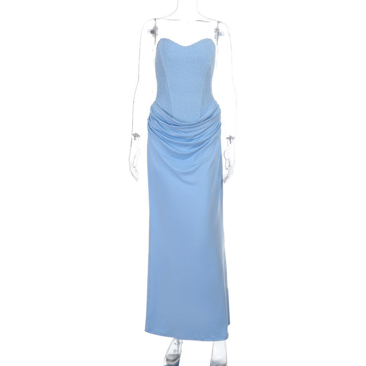 Damen Elegantes Maxikleid mit herzförmigem Ausschnitt und Rüschendetails Echo Archiv