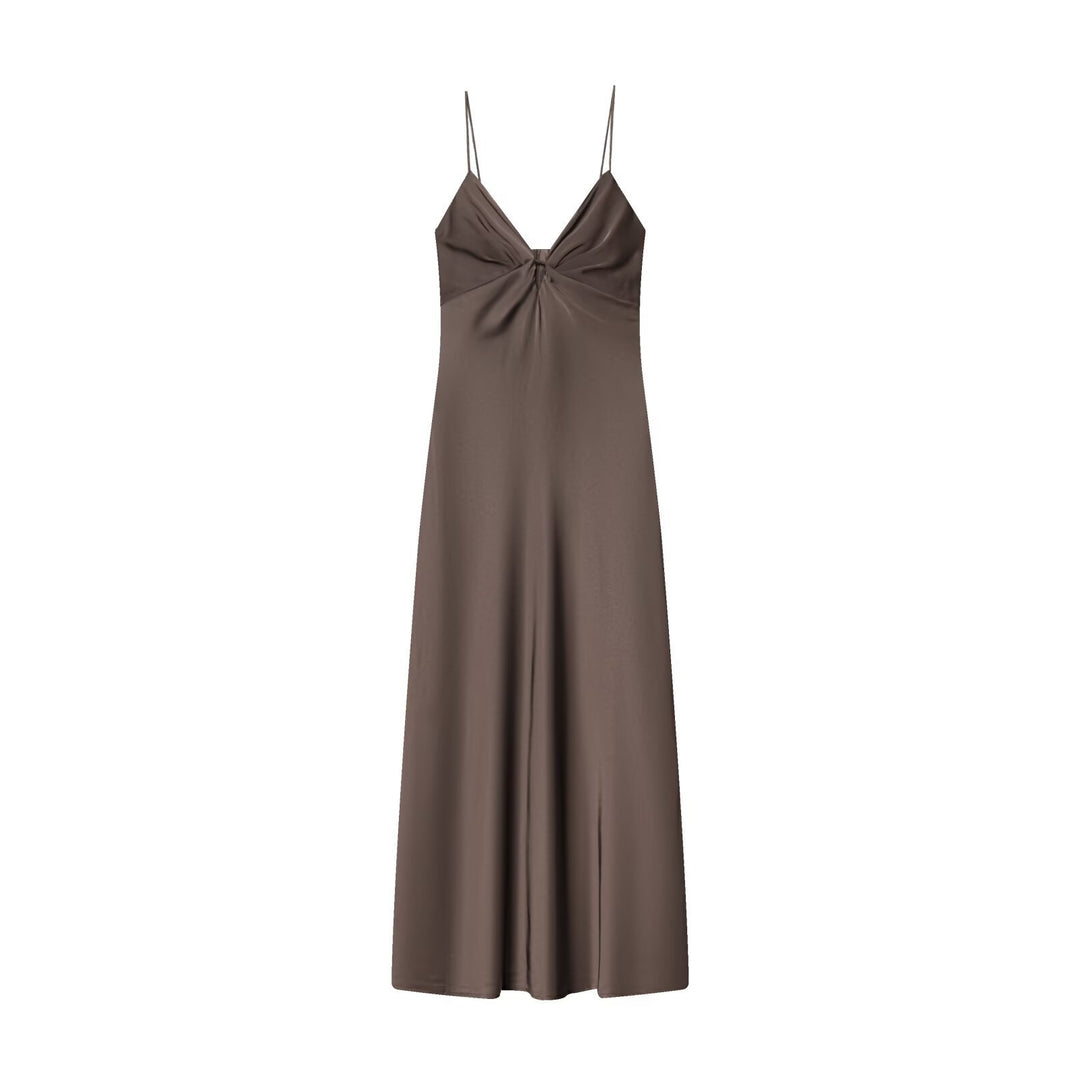 Damen Maxikleid mit elegantem Wasserfallausschnitt und zarter Drapierung Echo Archiv