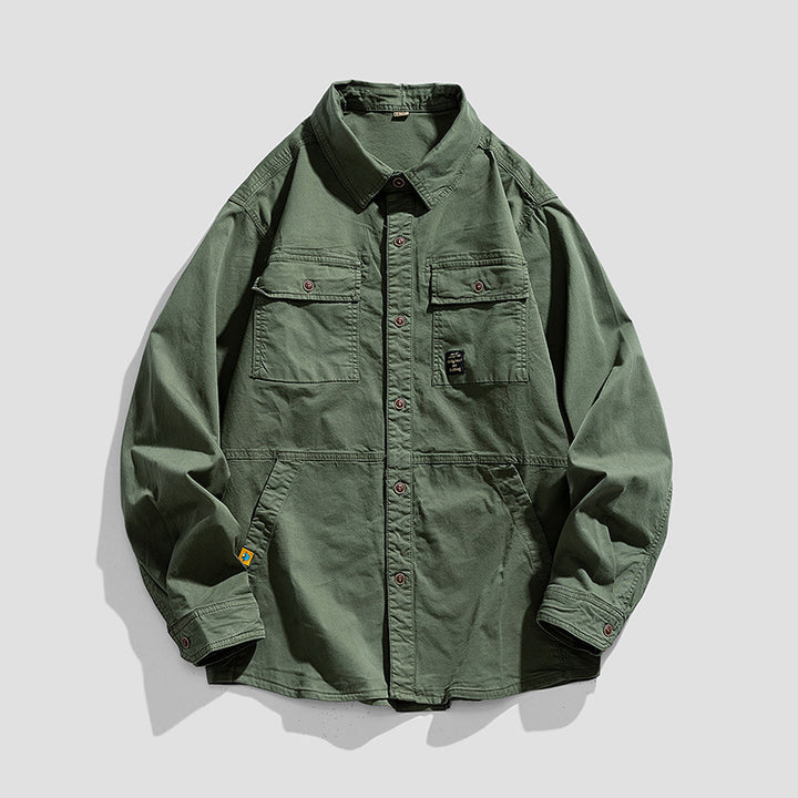 Herren Lässige Overshirt-Fieldjacke im Utility‑Stil mit Brust- und Eingrifftaschen Echo Archiv