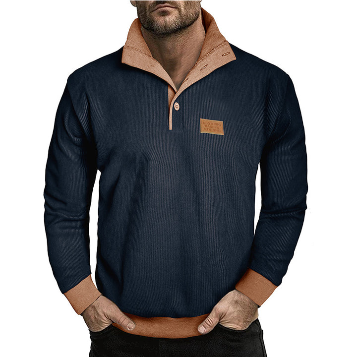Herren Langarm-Pullover mit modischem Herrenkragen Echoarchiv