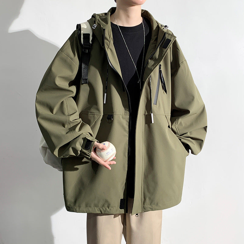 Herren wetterfeste Übergangsjacke mit verstellbarem Kapuzenkragen und praktischen Taschen Echoarchiv