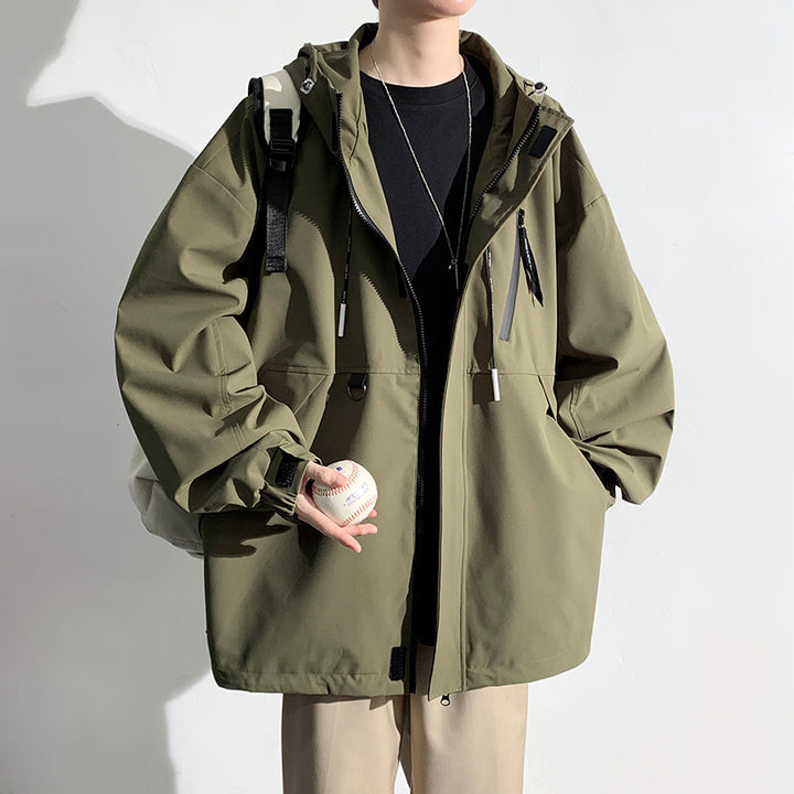 Herren wetterfeste Übergangsjacke mit verstellbarem Kapuzenkragen und praktischen Taschen Echoarchiv