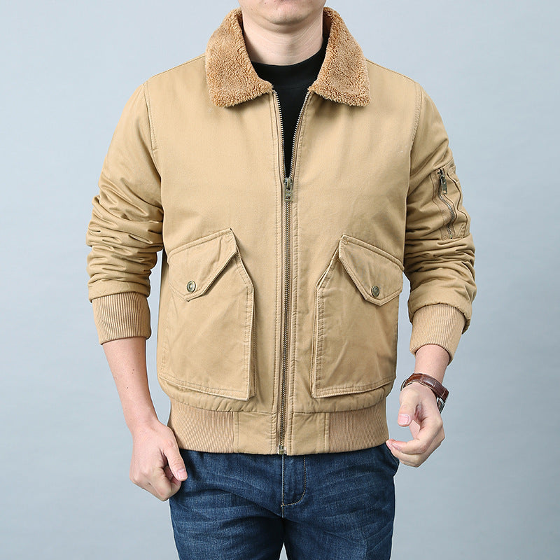 Herren Pilotenjacke mit Sherpa‑Kragen, Utility‑Taschen und Rippbündchen Echo Archiv