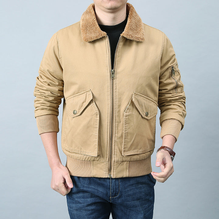 Herren Pilotenjacke mit Sherpa‑Kragen, Utility‑Taschen und Rippbündchen Echo Archiv