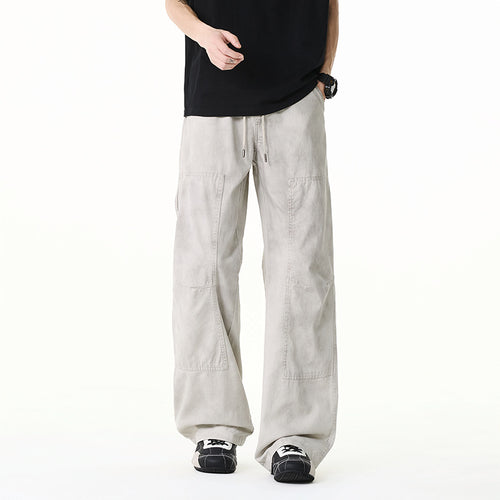 Herren Weite Baggy-Cargohose aus Baumwoll-Twill mit elastischem Bund und Knie-Patch Echo Archiv