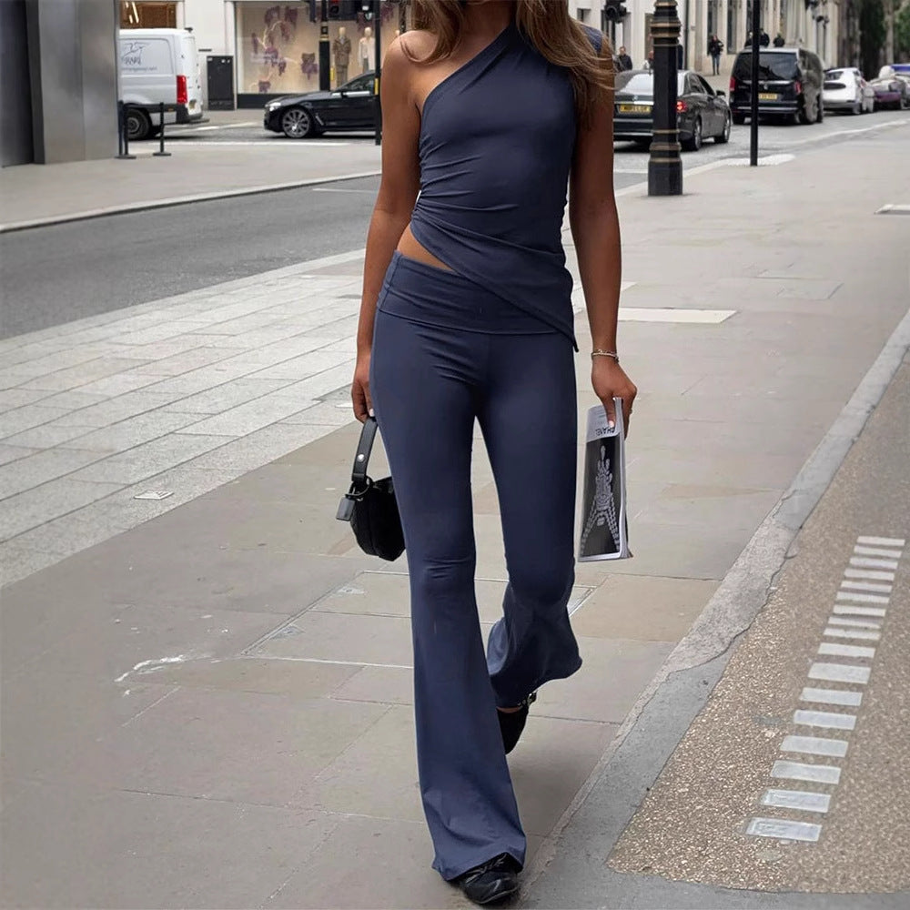 Damen Eleganter Jumpsuit mit asymmetrischem Design und dekorativer Taillierung Echo Archiv