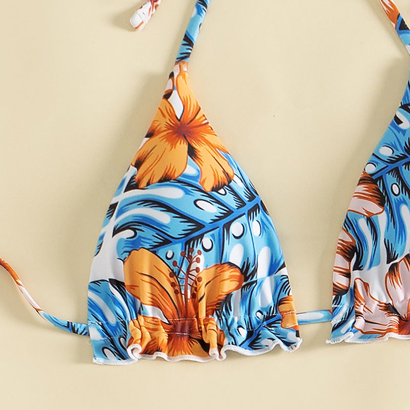 Damen Triangel-Bikini-Set mit floralem Muster und lässigem Tuch Echo Archiv