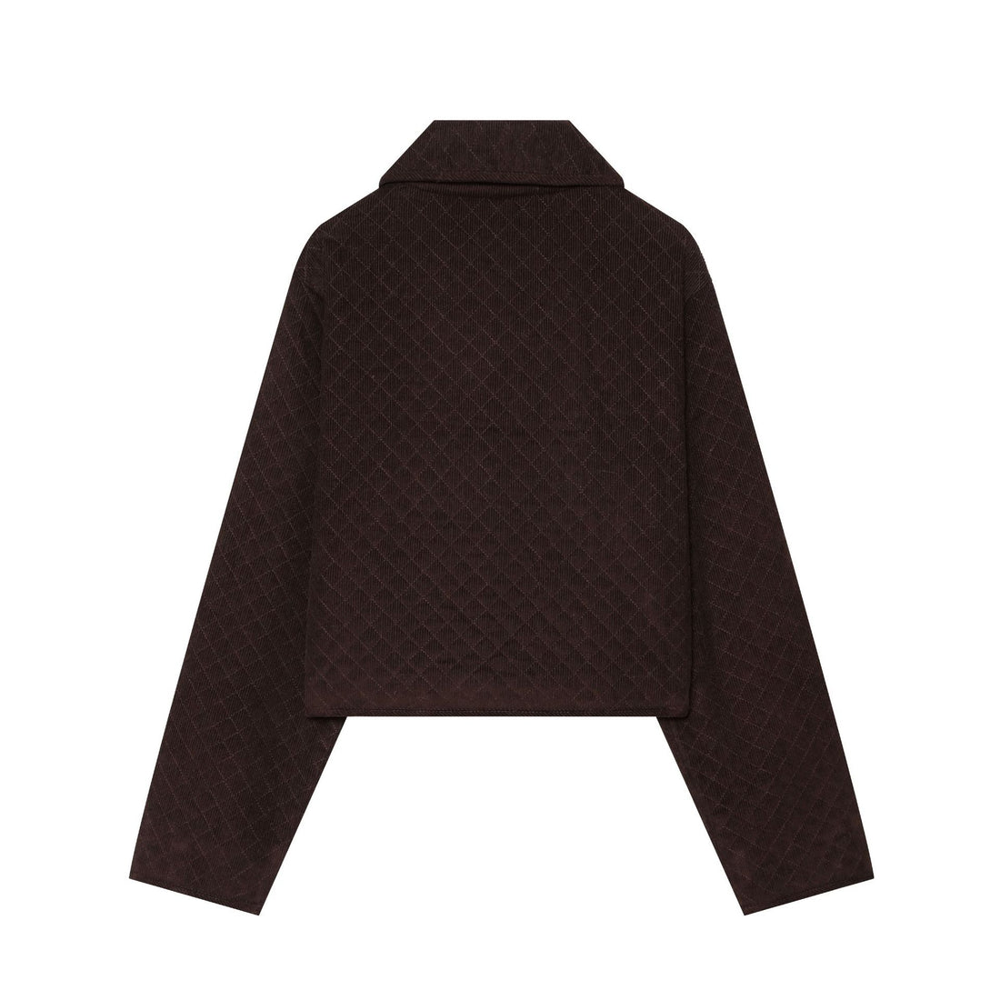 Damen Cropped gesteppte Cordjacke mit abgerundetem Kragen und Pattentaschen Echoarchiv