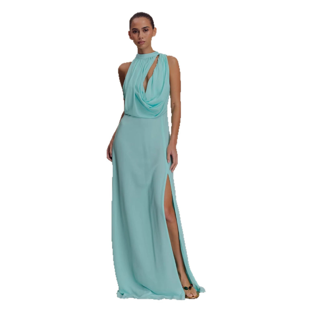 Damen Elegantes Maxi-Kleid mit drapiertem Oberteil Echo Archiv