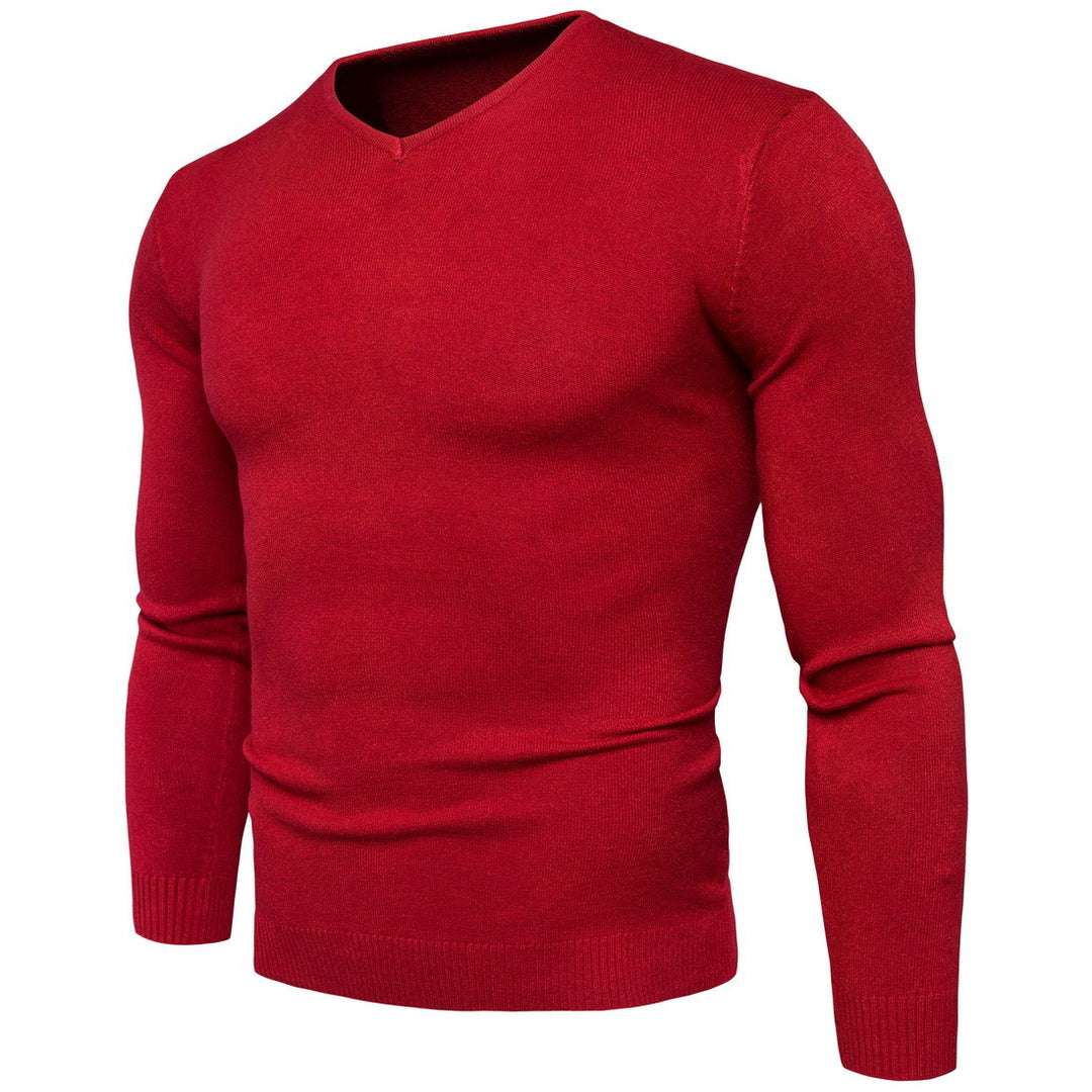 Herren feiner V-Ausschnitt Pullover aus hochwertiger Baumwolle Echoarchiv