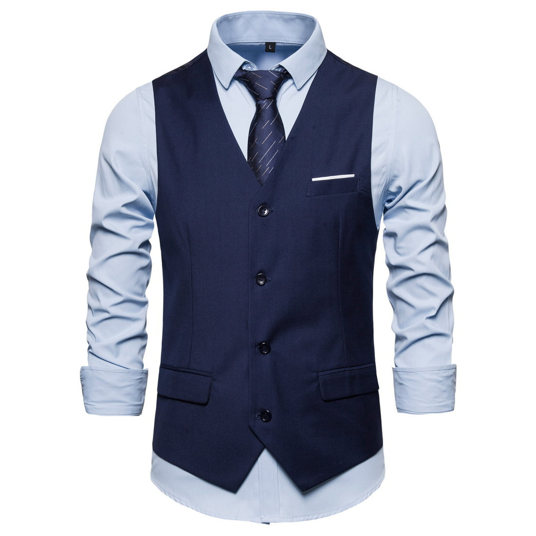 Herren Anzugweste in tailliertem Slim-Fit mit V‑Ausschnitt und Pattentaschen Echo Archiv