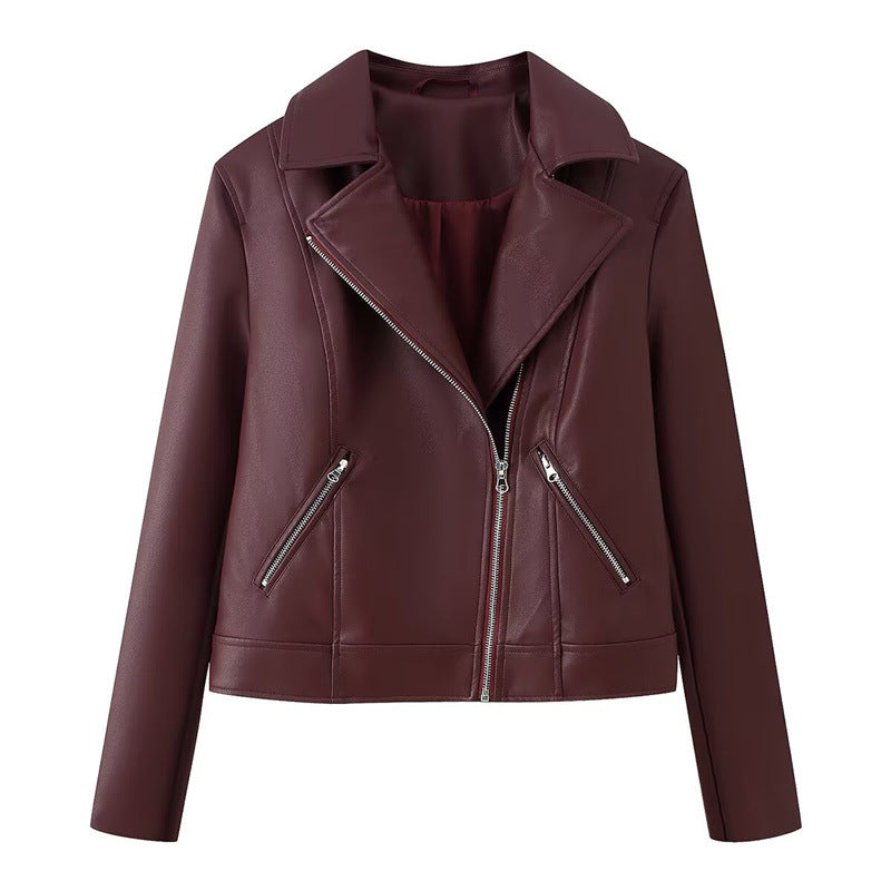 Damen Bikerjacke aus veganem Leder mit asymmetrischem Reißverschluss Echo Archiv