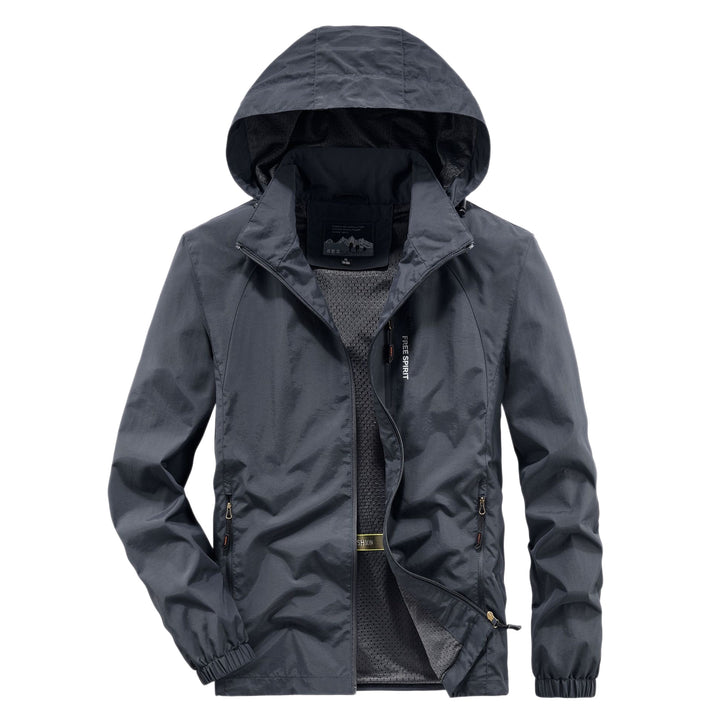 Herren Ultraleichte Atmungsaktive Kapuzenjacke mit perforiertem Mesh‑Futter und Reißverschlusstaschen Echo Archiv