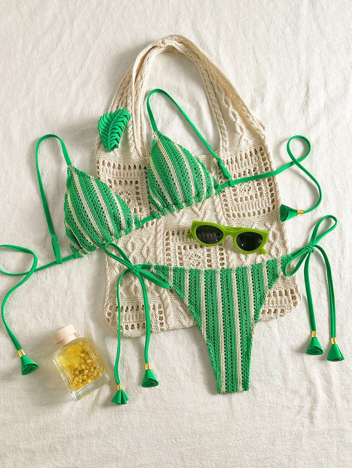 Damen Strappy Bikiniset mit verstellbaren Trägern Echo Archiv