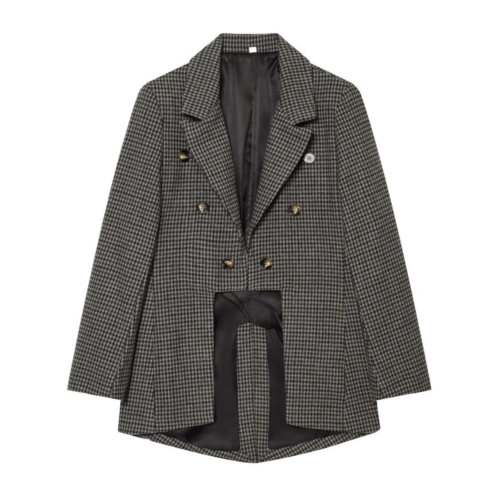 Damen Doppelreihiger Oversize-Blazer mit Satinfutter und verlängertem Saum Echo Archiv