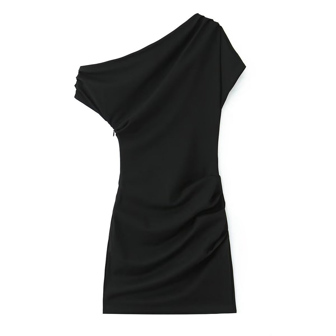 Damen asymmetrisches Cocktailkleid mit drapiertem Design Echo Archiv