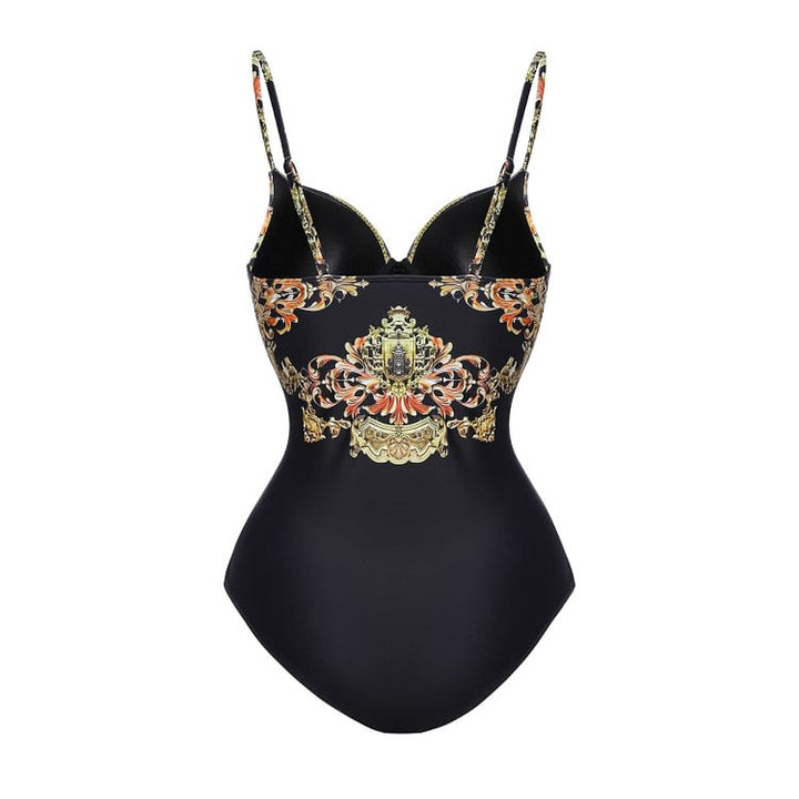 Damen Einteiler Badeanzug mit elegantem Design und passendem Wickeltuch Echo Archiv