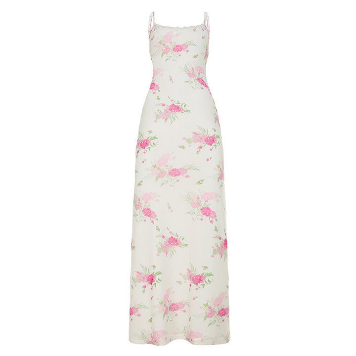 Damen Maxikleid mit floralem Design und eleganten Spaghettiträgern Echo Archiv