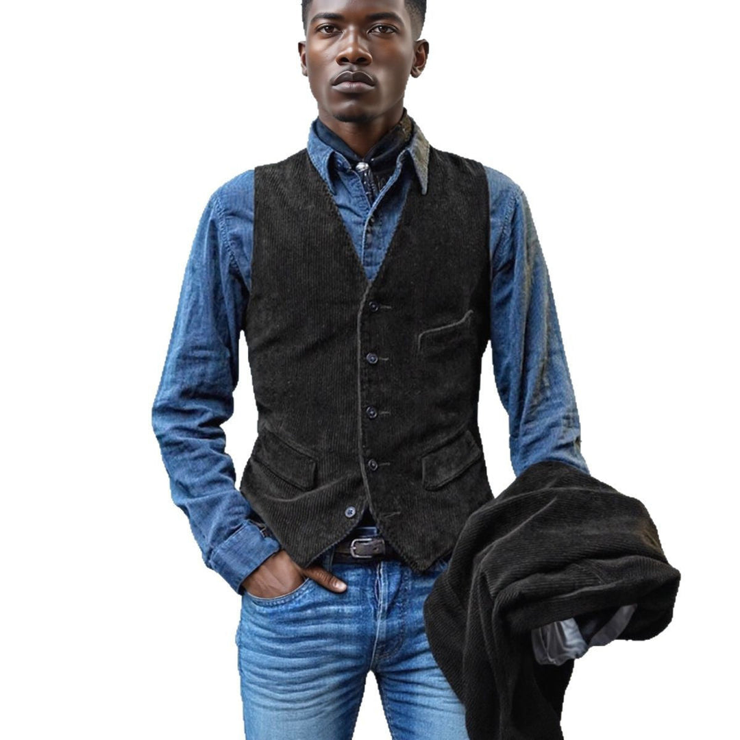 Herren elegante Weste aus Cord – Marzano