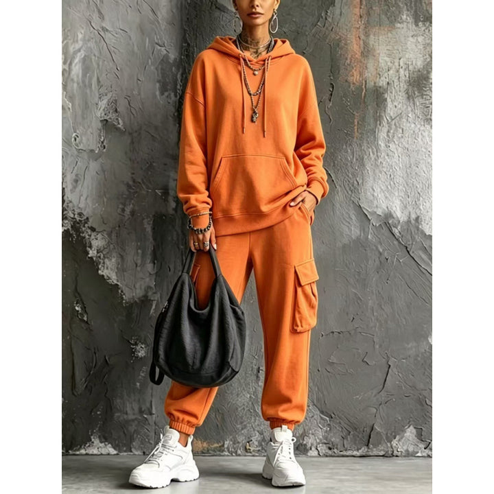 Damen Oversize Hoodie- und Cargo-Jogger-Set aus French Terry – Auréline
