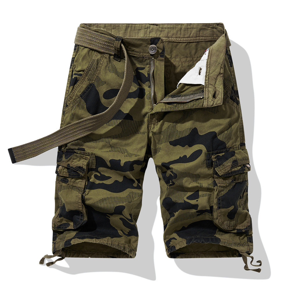 Herren Camouflage Cargo-Shorts mit funktionalen Seitentaschen und verstellbarem Bund Echoarchiv