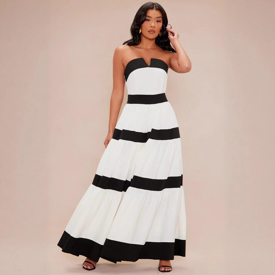 Damen Maxikleid mit schulterfreiem Design und weitem Rock Echo Archiv