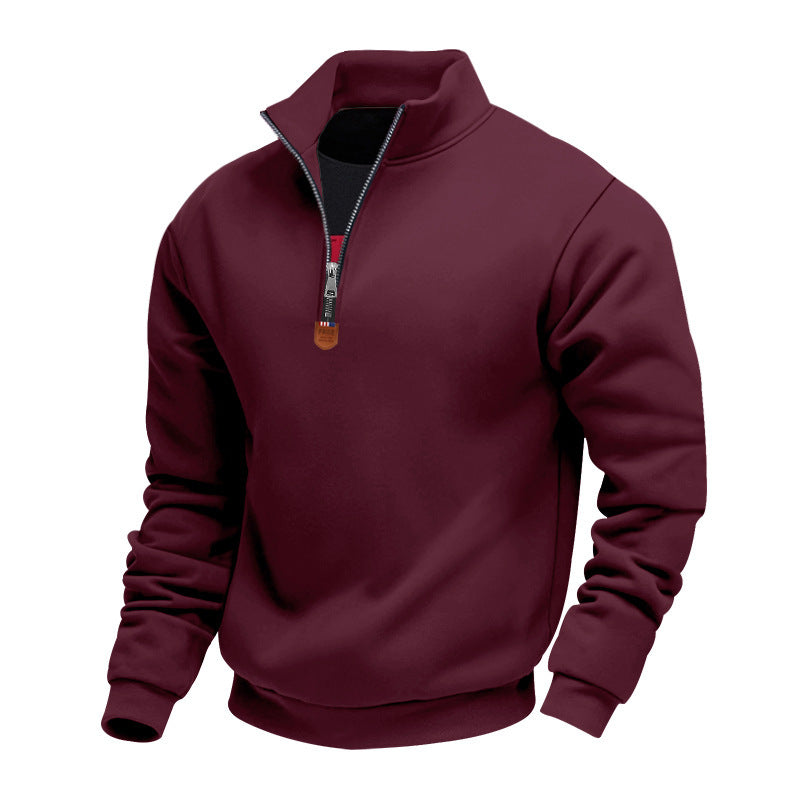 Herren nan Premium-Halbzip-Sweatshirt mit hohem Stehkragen, robustem Reißverschluss und geripptem Saum Echo Archiv