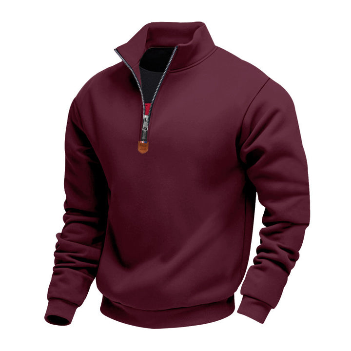 Herren nan Premium-Halbzip-Sweatshirt mit hohem Stehkragen, robustem Reißverschluss und geripptem Saum Echo Archiv
