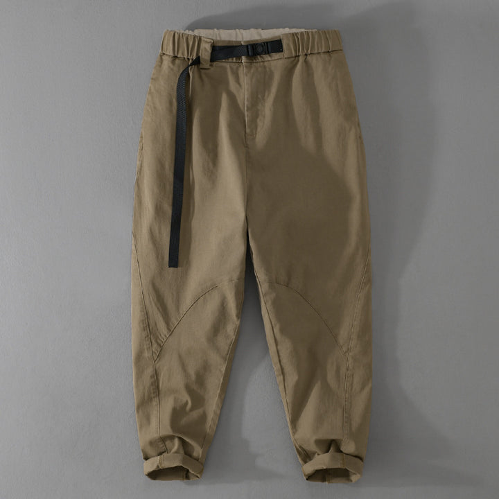 Herren Lässige Tapered‑Cargohose mit elastischem Bund und integriertem Webbing‑Gürtel Echoarchiv