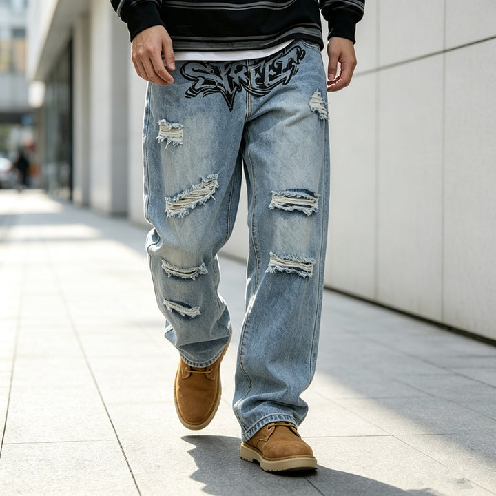 Herren Modische Ripped Jeans Echoarchiv