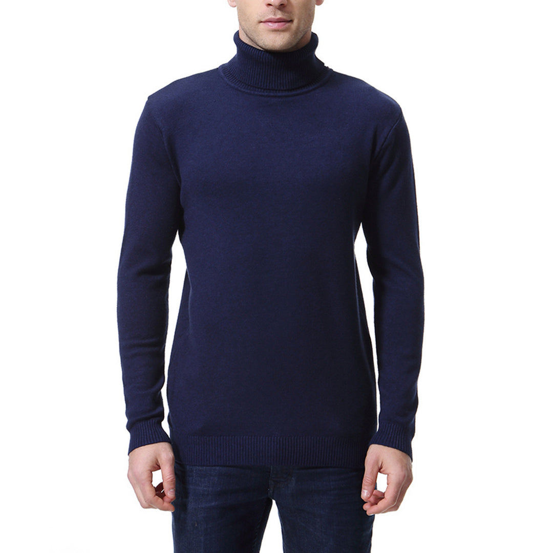 Herren nan schlanker Feinstrick-Rollkragenpullover aus Merino-Baumwollmix mit Rippenbündchen Echo Archiv