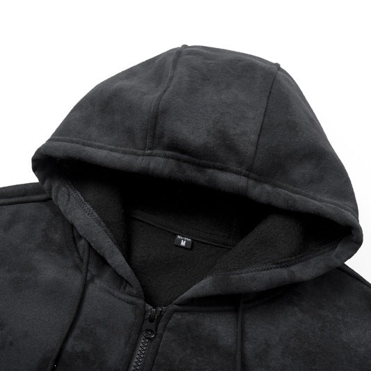 Unisex Oversize Kapuzenzipjacke aus schwerer French-Terry mit Kängurutaschen Echoarchiv