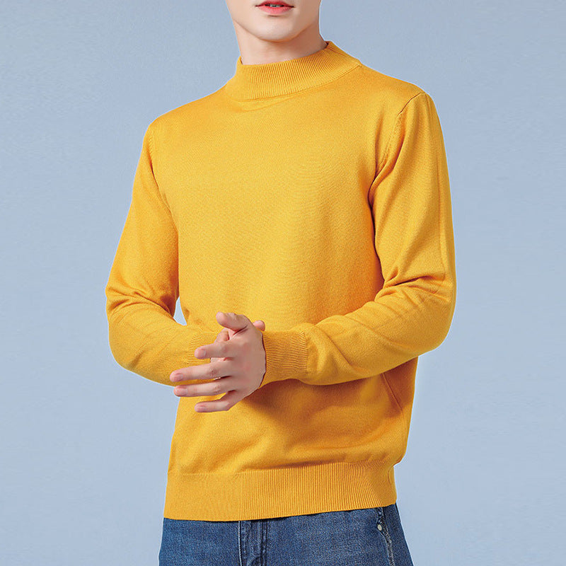 Herren Feiner Mockneck-Pullover aus hochwertigem Feinstrick mit gerippten Abschlüssen Echoarchiv