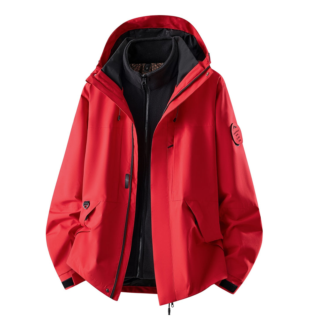 Damen Dreiteilige wasserdichte Outdoorjacke mit abnehmbarem Fleece-Innenlayer Echoarchiv