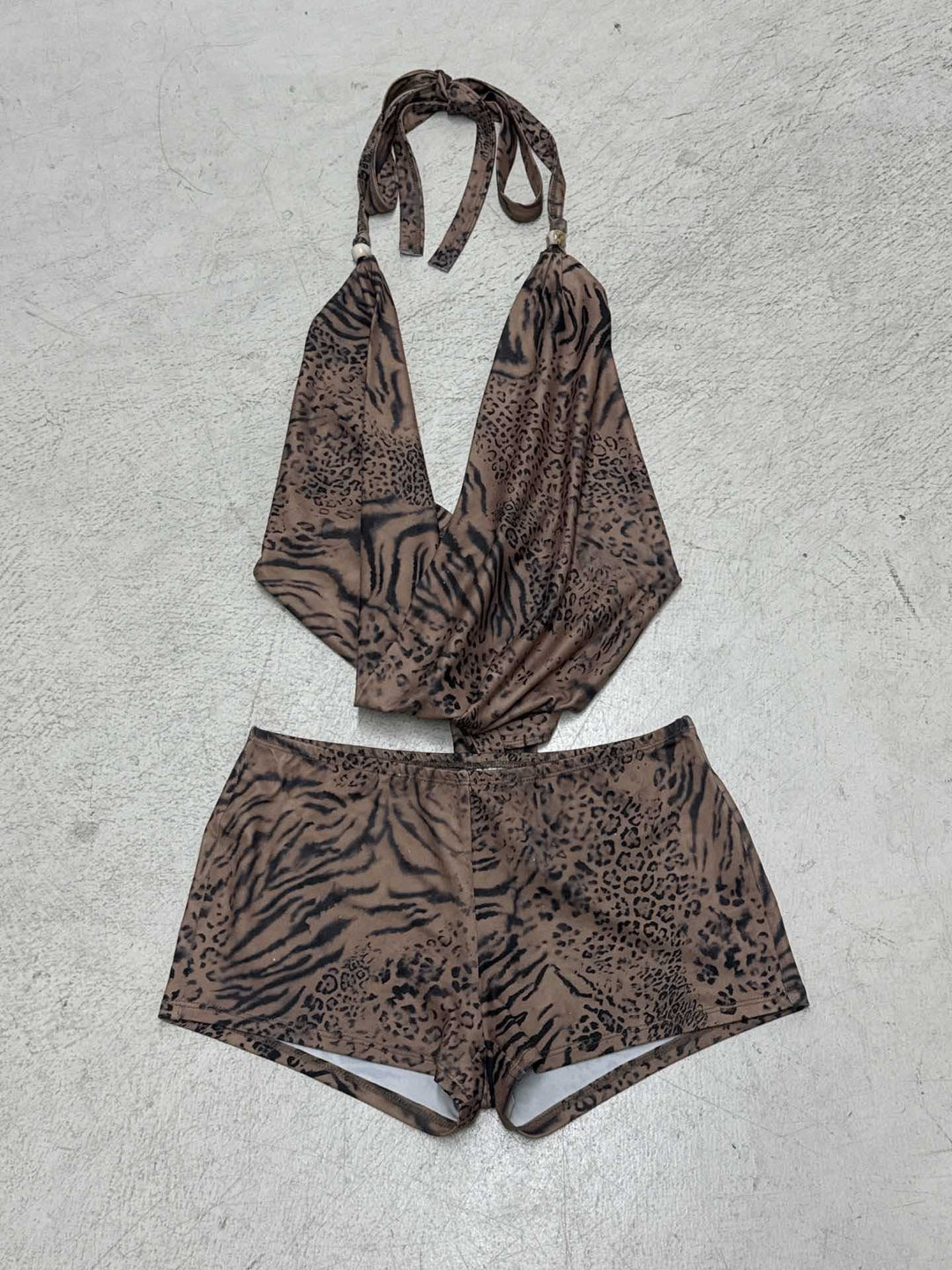 Damen Hochgeschlossenen Badeanzug mit modischem Animal-Print Echo Archiv