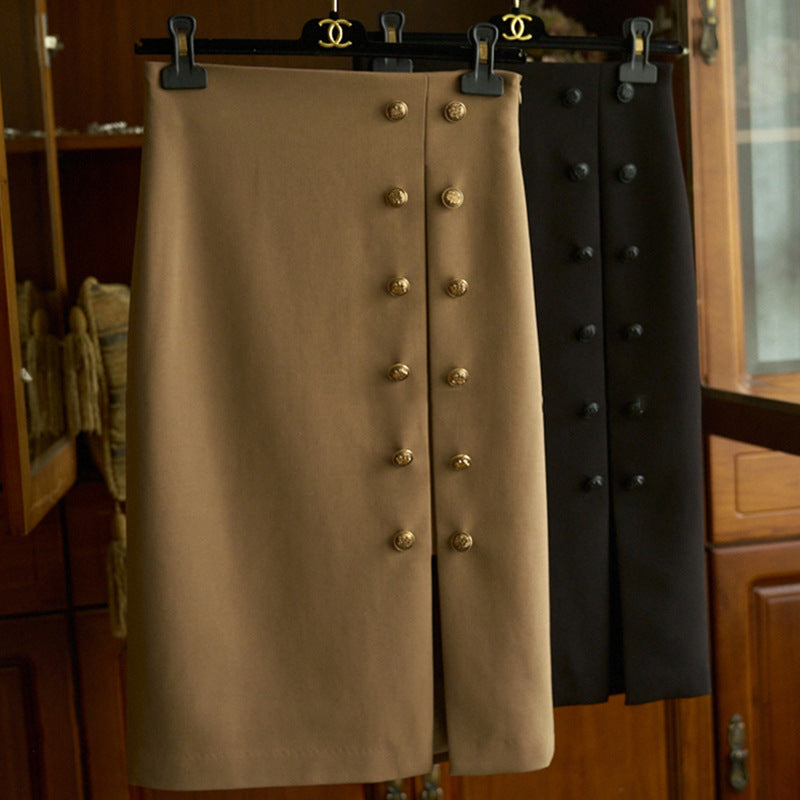 Damen Eleganter Bleistiftrock mit Knopfdetails Echoarchiv 1789268812