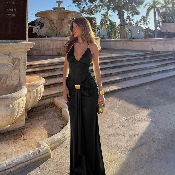 Damen Elegantes Maxikleid mit raffiniertem Wickeldesign Echo Archiv