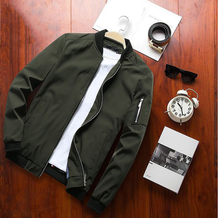 Herren Leichter Softshell-Bomberblouson mit Ärmelzip und elastischen Rippabschlüssen Echo Archiv