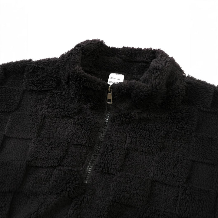 Herren Fleece-Pullover mit Reißverschluss und strukturiertem Design Echoarchiv