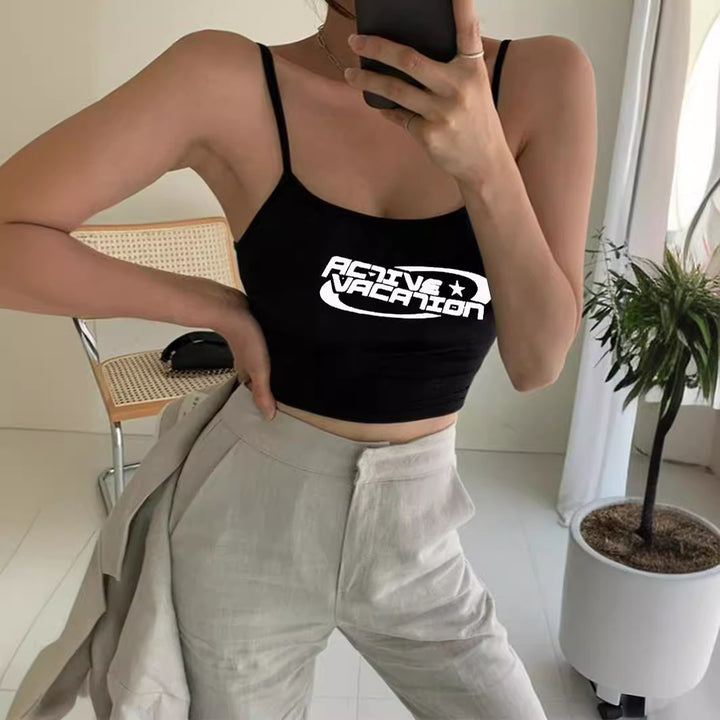 Damen Crop-Top mit trendigem Schriftzug Echo Archiv