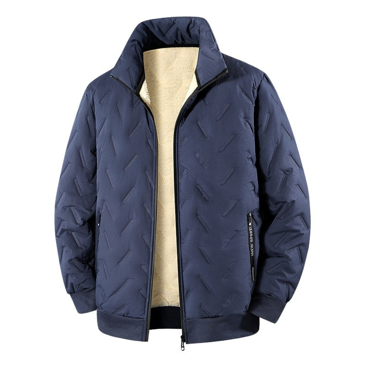 Herren Wattierte Jacke mit Teddyfutter, Stehkragen & Reißverschluss Echoarchiv