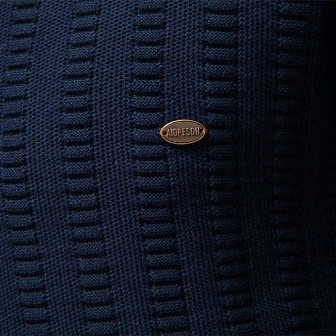 Herren Pullover mit strukturiertem Design und halbem Reißverschluss Echoarchiv